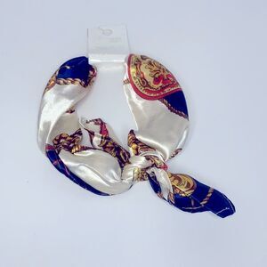 NEW...Navy/multi colored satin head scarf OS (one size) from Forever21